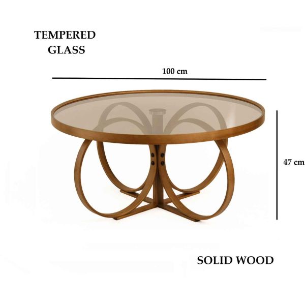 Table basse en bois et verre trempé Tokyo - ASI-2716