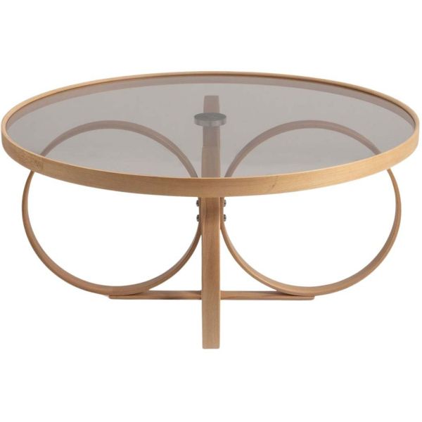 Table basse en bois et verre trempé Tokyo