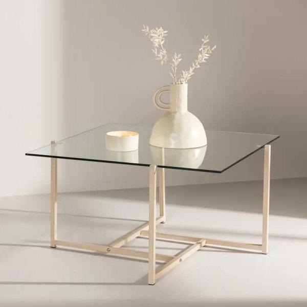 Table basse carré en verre 80 x 80 cm Hybrid - VENTURE HOME