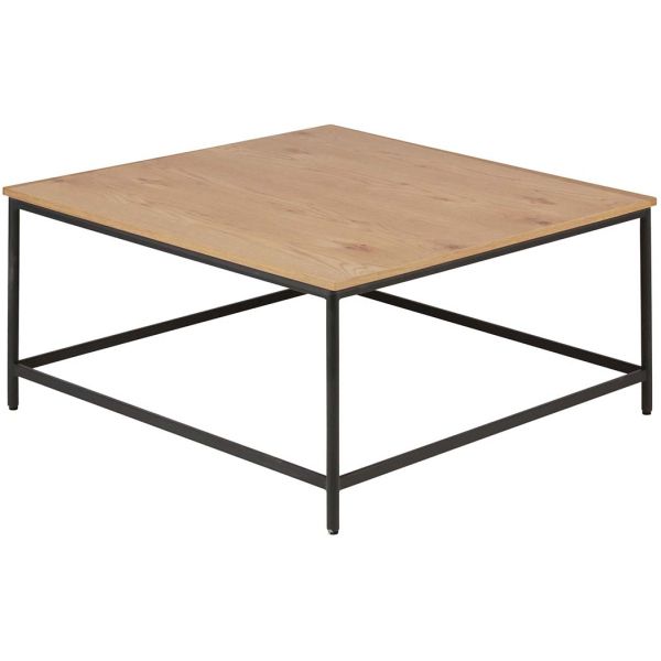 Table basse carrée en bois et métal Allure