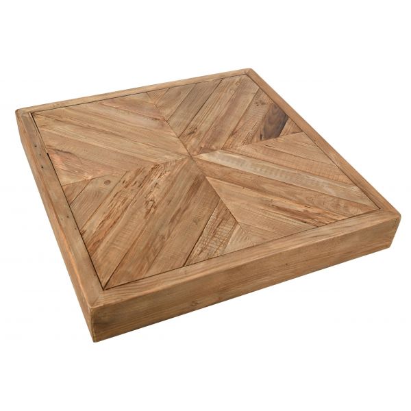 Table basse carrée en pin recyclé REWOOD - AUB-3993