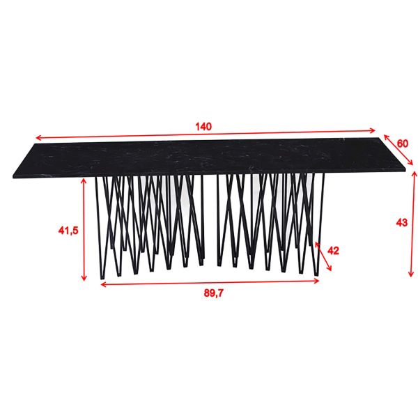 Table basse effet granit en acier Stone - VEN-0125