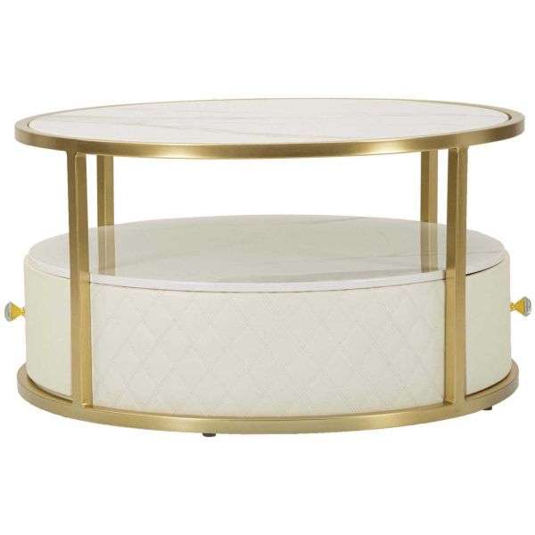 Table basse effet matelassé avec tiroir Sharon 75 x 40 cm - 329