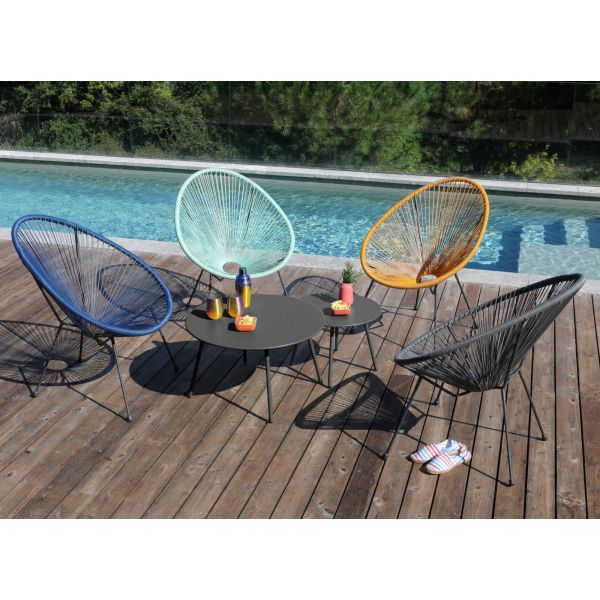 Table basse jardin ronde en acier Rio 50 cm - Alizé