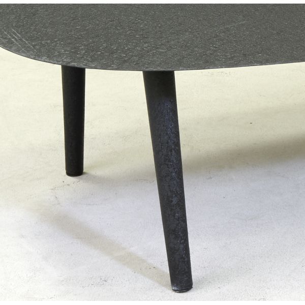 Table basse ovale en métal texturé noir - 6