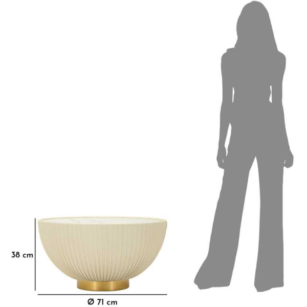 Table basse en métal et céramique Elge 71 x 38 cm - MAU-0845