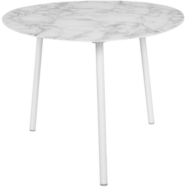 Table basse en métal imitation marbre Ovoid 67 x 60 cm - PRE-1293