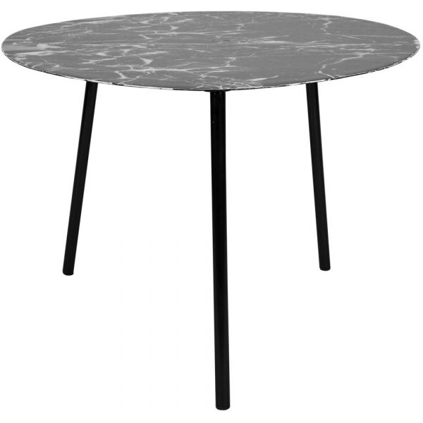 Table basse en métal imitation marbre Ovoid 58 x 51 cm - PRE-1291