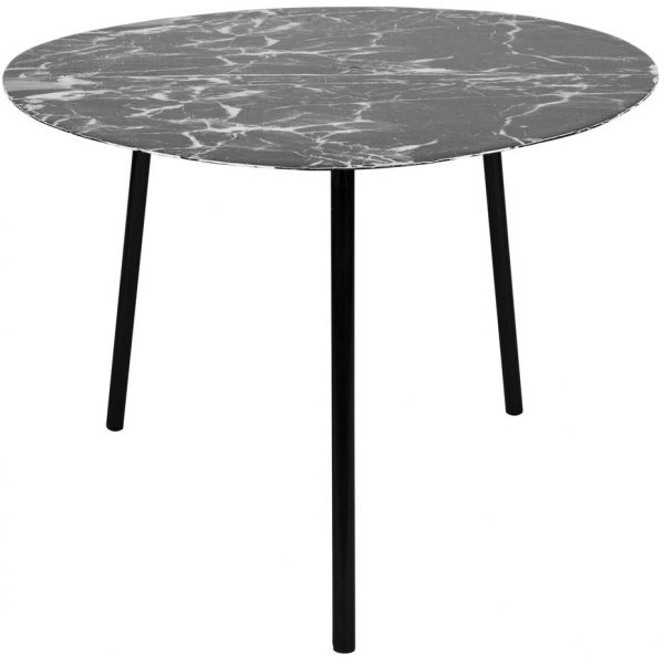 Table basse en métal imitation marbre Ovoid 67 x 60 cm - PRE-1292