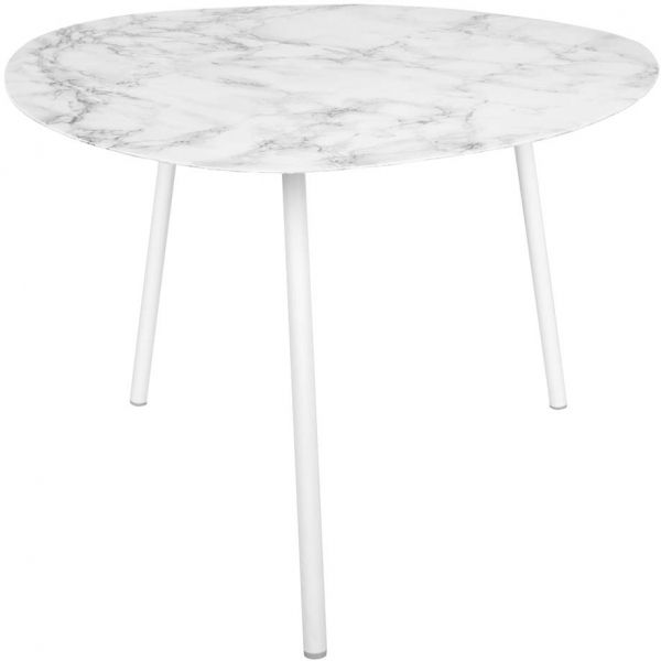Table basse en métal imitation marbre Ovoid 58 x 51 cm - PRE-1290