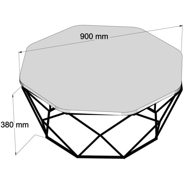 Table basse en métal plateau imitation marbre Diamond - ASI-0458