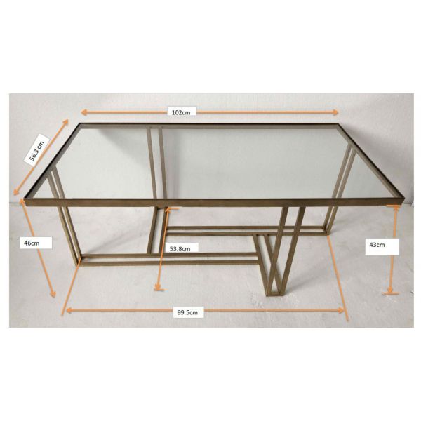 Table basse en métal et verre Luxe - AMADEUS