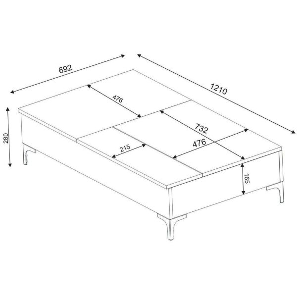 Table basse modulable en aggloméré Esinti - ASI-0409