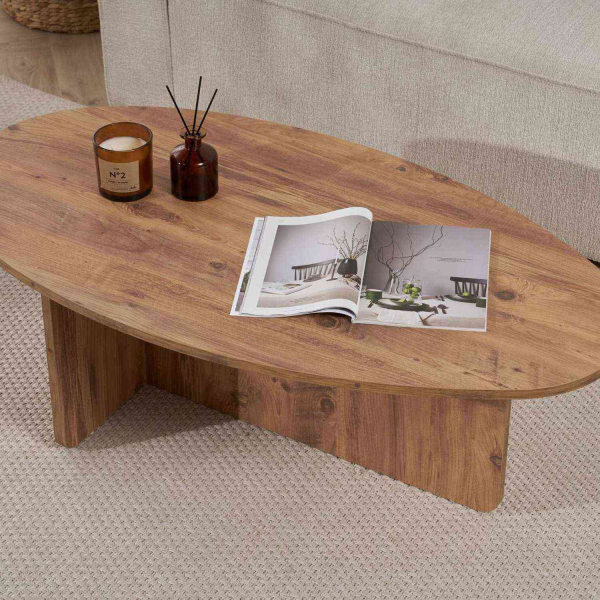 Table basse ovale en aggloméré Orba - 99,90