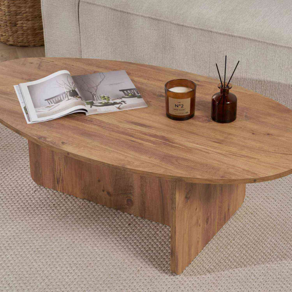 Table basse ovale en aggloméré Orba - 5
