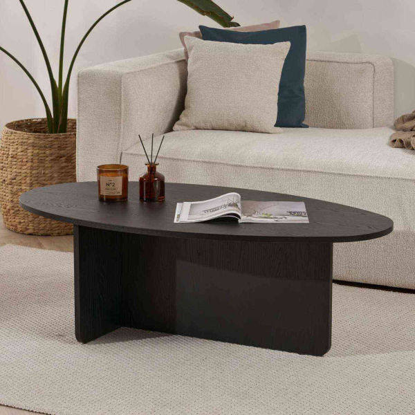 Table basse ovale en aggloméré Orba - HANAH HOME