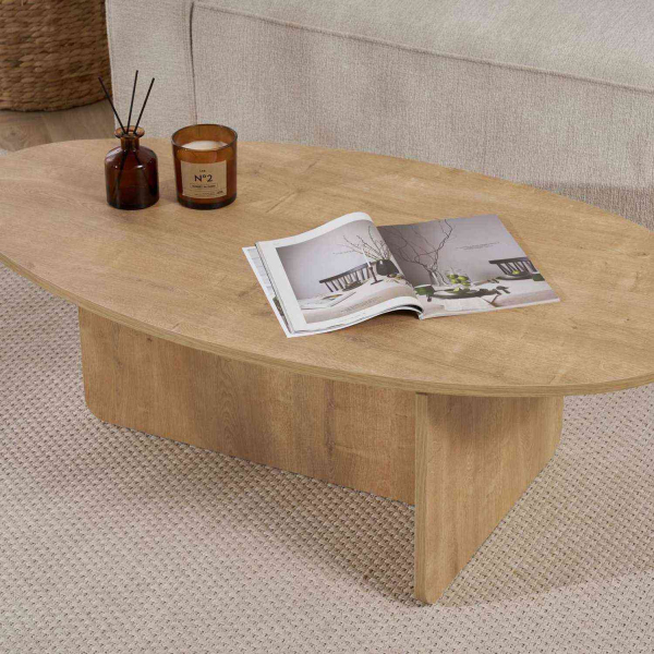 Table basse ovale en aggloméré Orba - 5