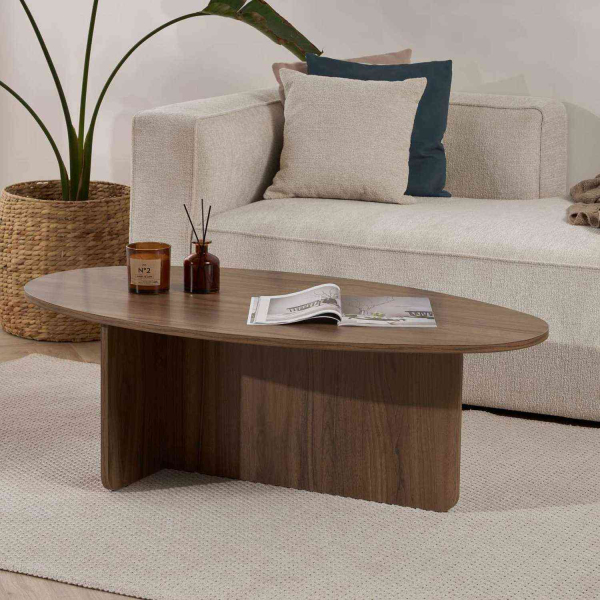Table basse ovale en aggloméré Orba - HANAH HOME