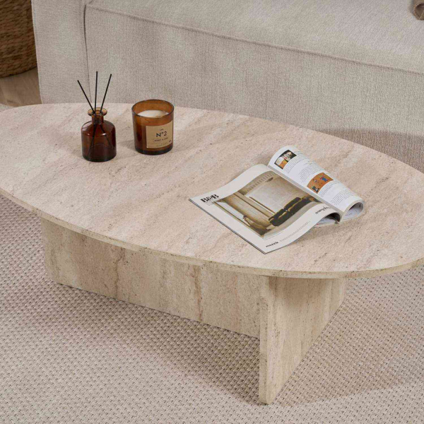 Table basse ovale en aggloméré Orba - 5