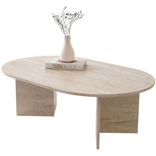 Table basse ovale en aggloméré Oscar - ASI-1959