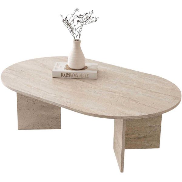 Table basse ovale en aggloméré Oscar - 95,90