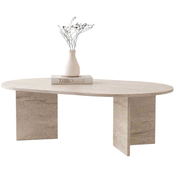 Table basse ovale en aggloméré Oscar