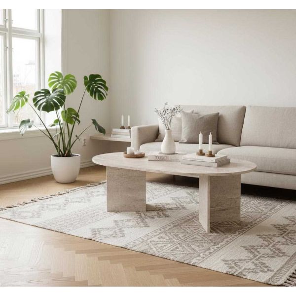 Table basse ovale en aggloméré Oscar - HANAH HOME