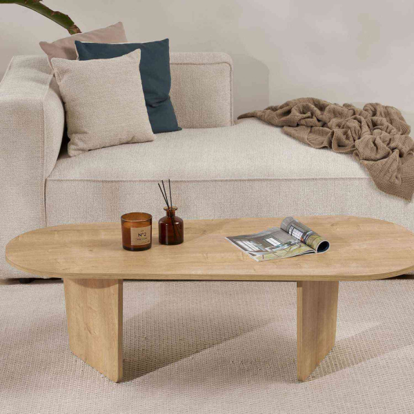 Table basse ovale en aggloméré Ovalis - 8
