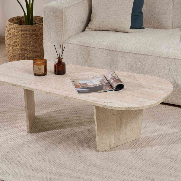 Table basse ovale en aggloméré Ovalis - HANAH HOME