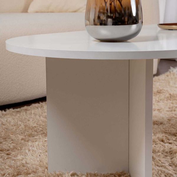 Table basse ovale en aggloméré Sable - 6