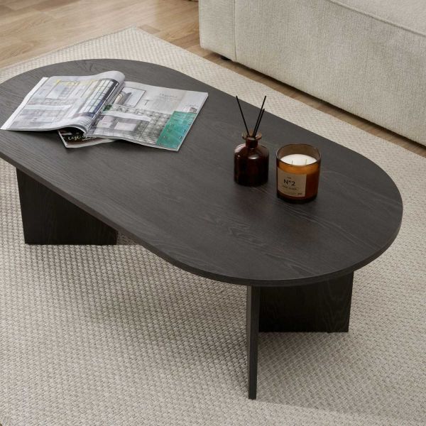 Table basse ovale en aggloméré Sable - 5