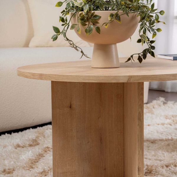 Table basse ovale en aggloméré Sable - 6