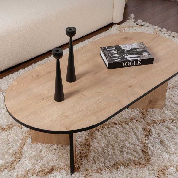Table basse ovale en aggloméré Sable - 5