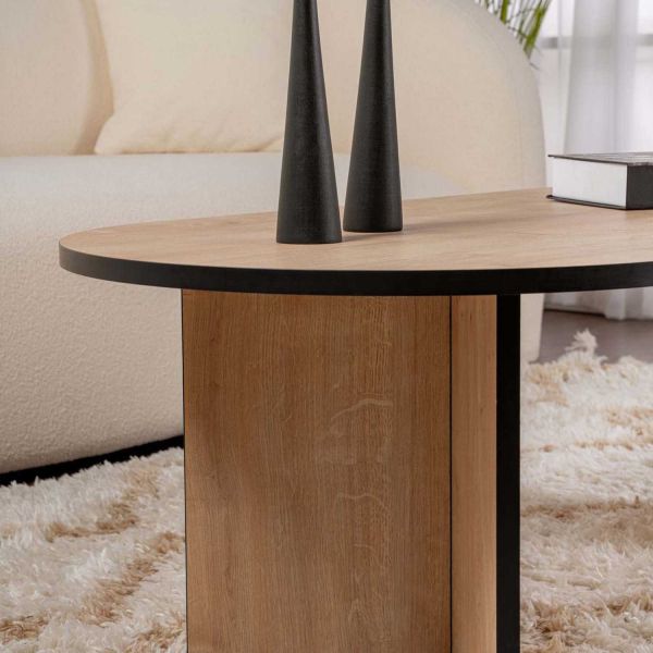 Table basse ovale en aggloméré Sable - 6