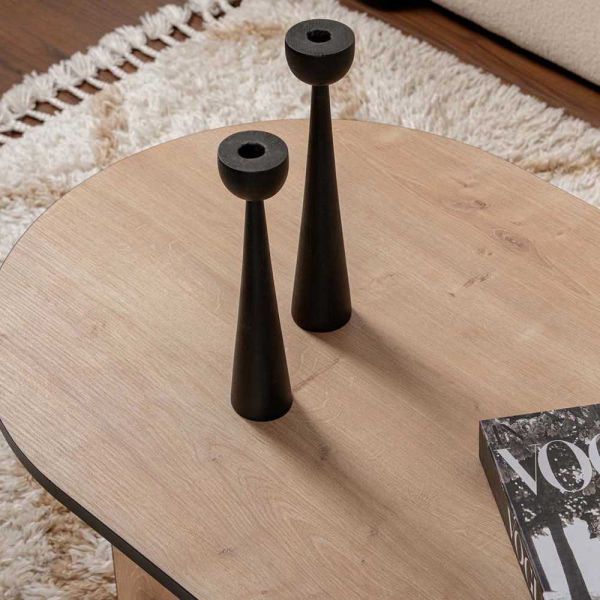 Table basse ovale en aggloméré Sable - 7