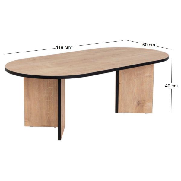 Table basse ovale en aggloméré Sable - 8