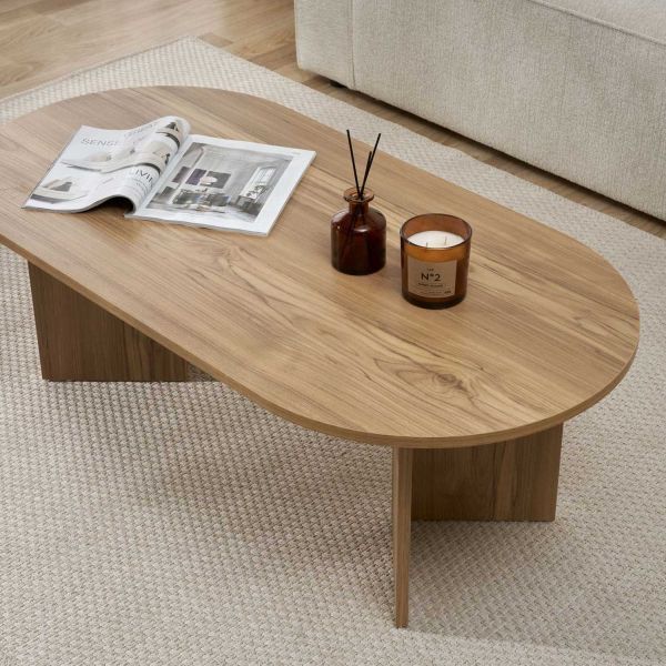 Table basse ovale en aggloméré Sable - 6