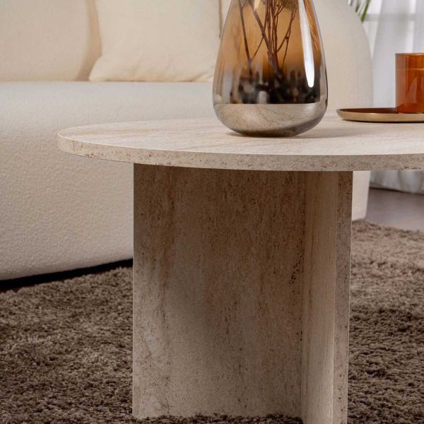 Table basse ovale en aggloméré Sable - 6