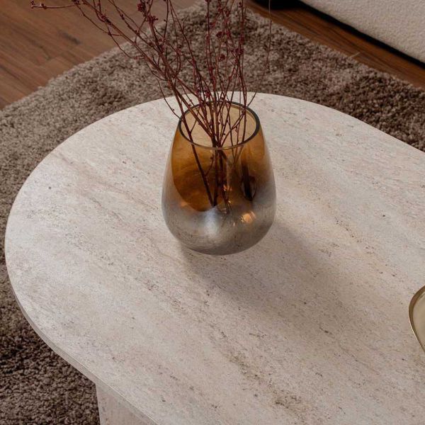 Table basse ovale en aggloméré Sable - 7