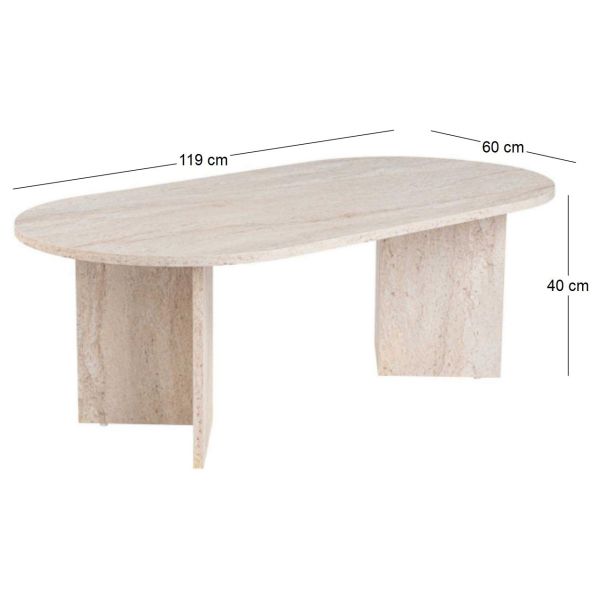 Table basse ovale en aggloméré Sable - 8