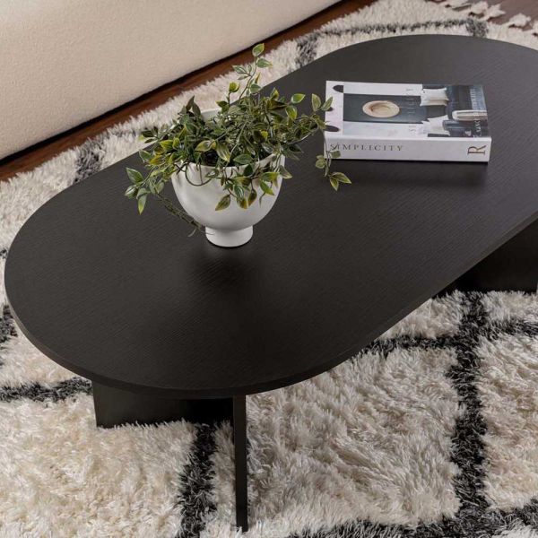 Table basse ovale en aggloméré Sable - 5