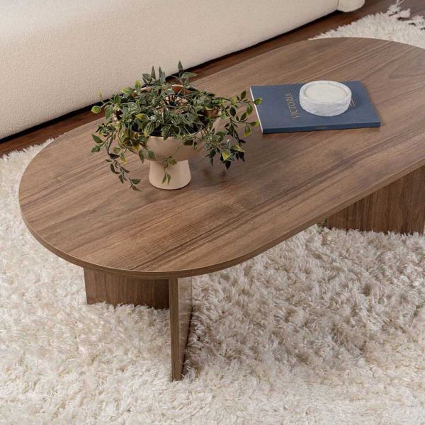 Table basse ovale en aggloméré Sable - 5