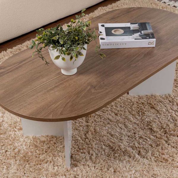 Table basse ovale en aggloméré Sable - 5