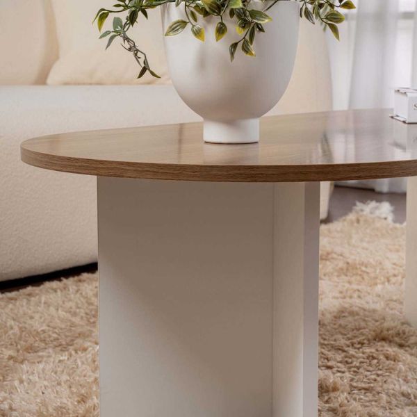 Table basse ovale en aggloméré Sable - 6