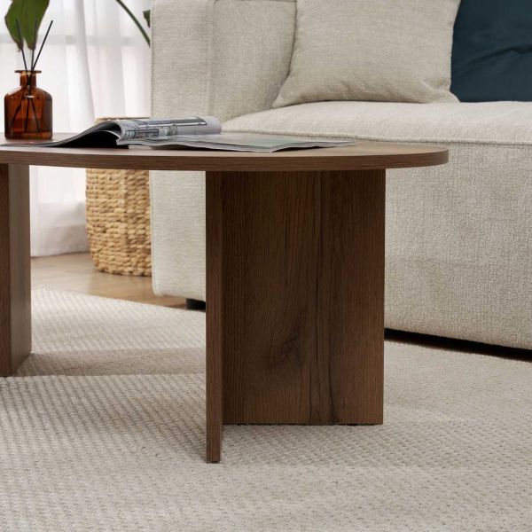Table basse ovale en aggloméré Sable - 5