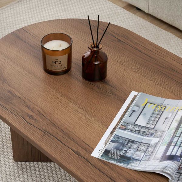 Table basse ovale en aggloméré Sable - 6