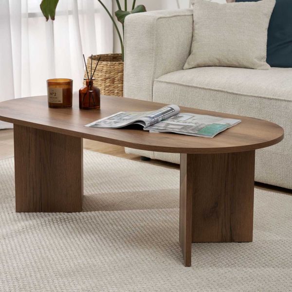 Table basse ovale en aggloméré Sable - 7