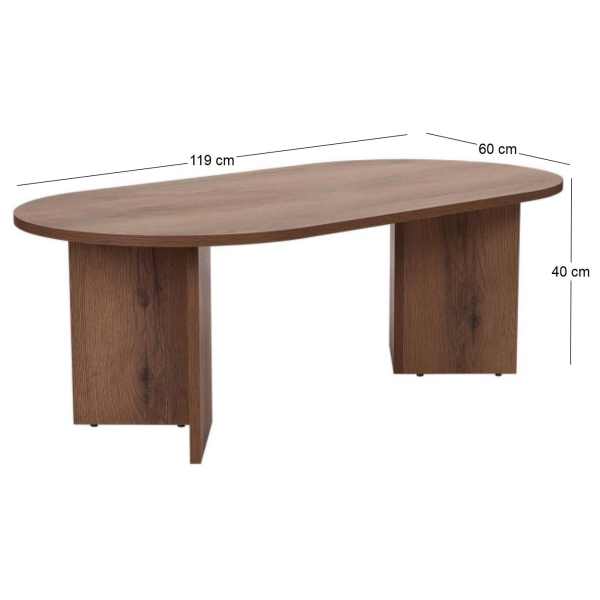 Table basse ovale en aggloméré Sable - 8