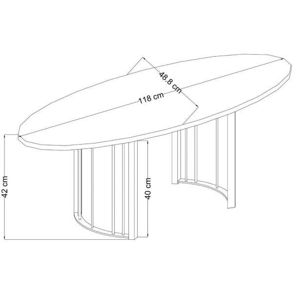 Table basse ovale en aggloméré Tito - ASI-1587