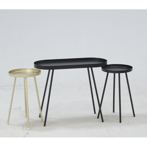 Table basse ovale en métal noir - 6